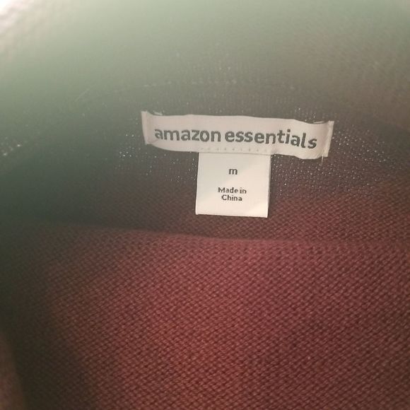 Amazon Essentials 100% Cotton Rolled Mock Neck Burgundy Sweater New W/Tags Sz.M - Picture 4 of 12